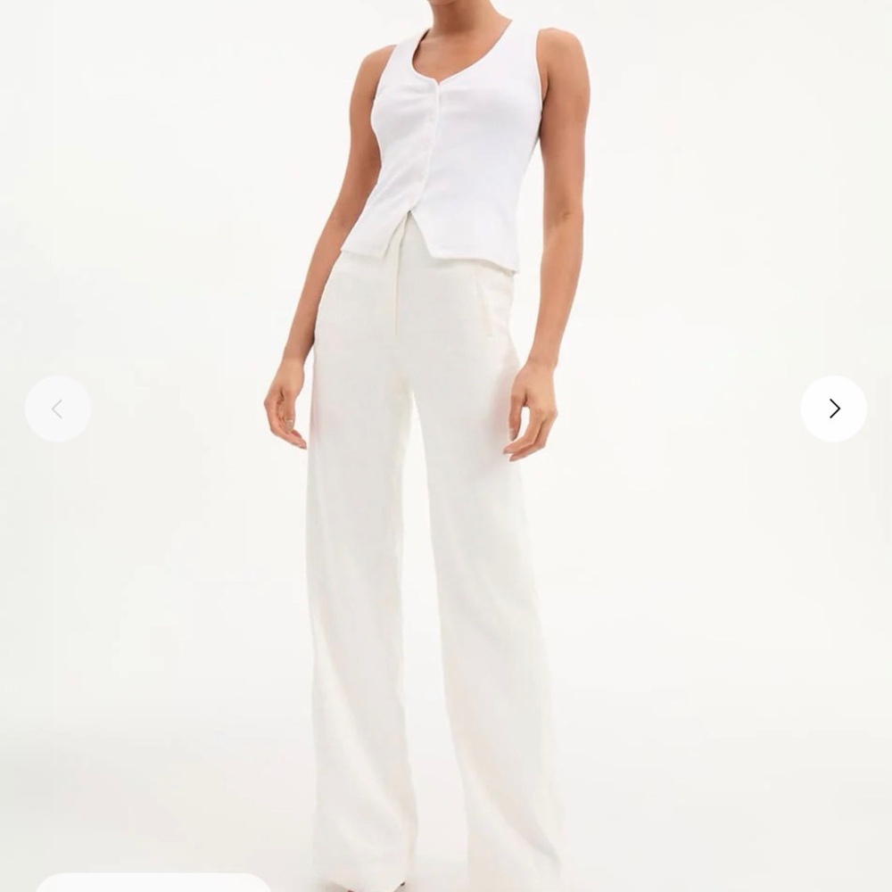 Veronica Beard Cream Wide Leg Pants